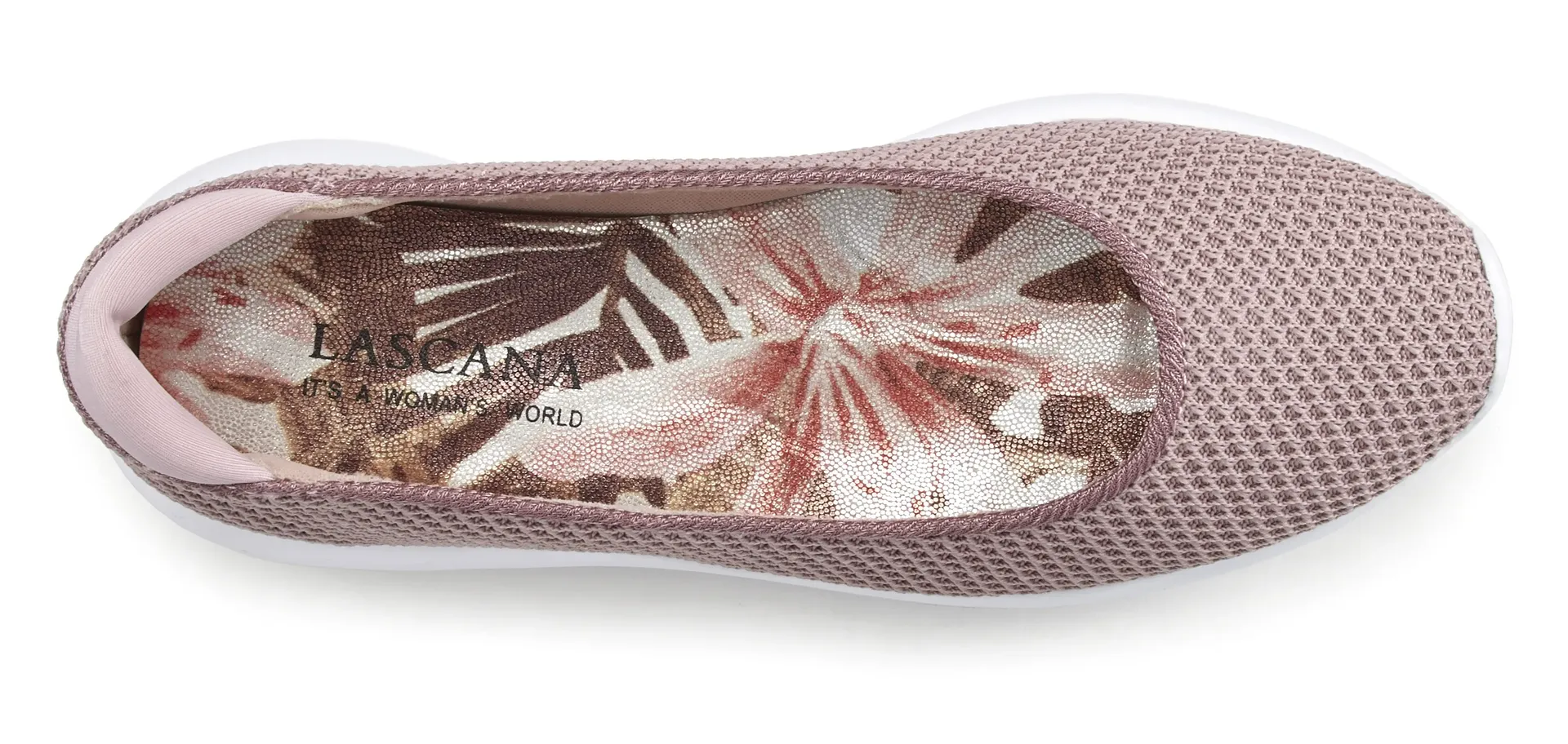LASCANA ballerina "кроссовки-балерины", повседневная обувь, тапочки, полуботинки, слипоны, легкая сетчатая текстура, розовый — фото 4