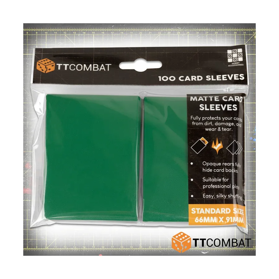 

Матовые конверты для карт – зеленый (100), Card Sleeves & Storage (TT Combat)