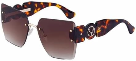 

Солнцезащитные очки большого размера без оправы для женщин, без оправы для мужчин и женщин, солнцезащитные очки с защитой от УФ-излучения UV400, C4 Demi Brow 2027 года MTZJH, One Color