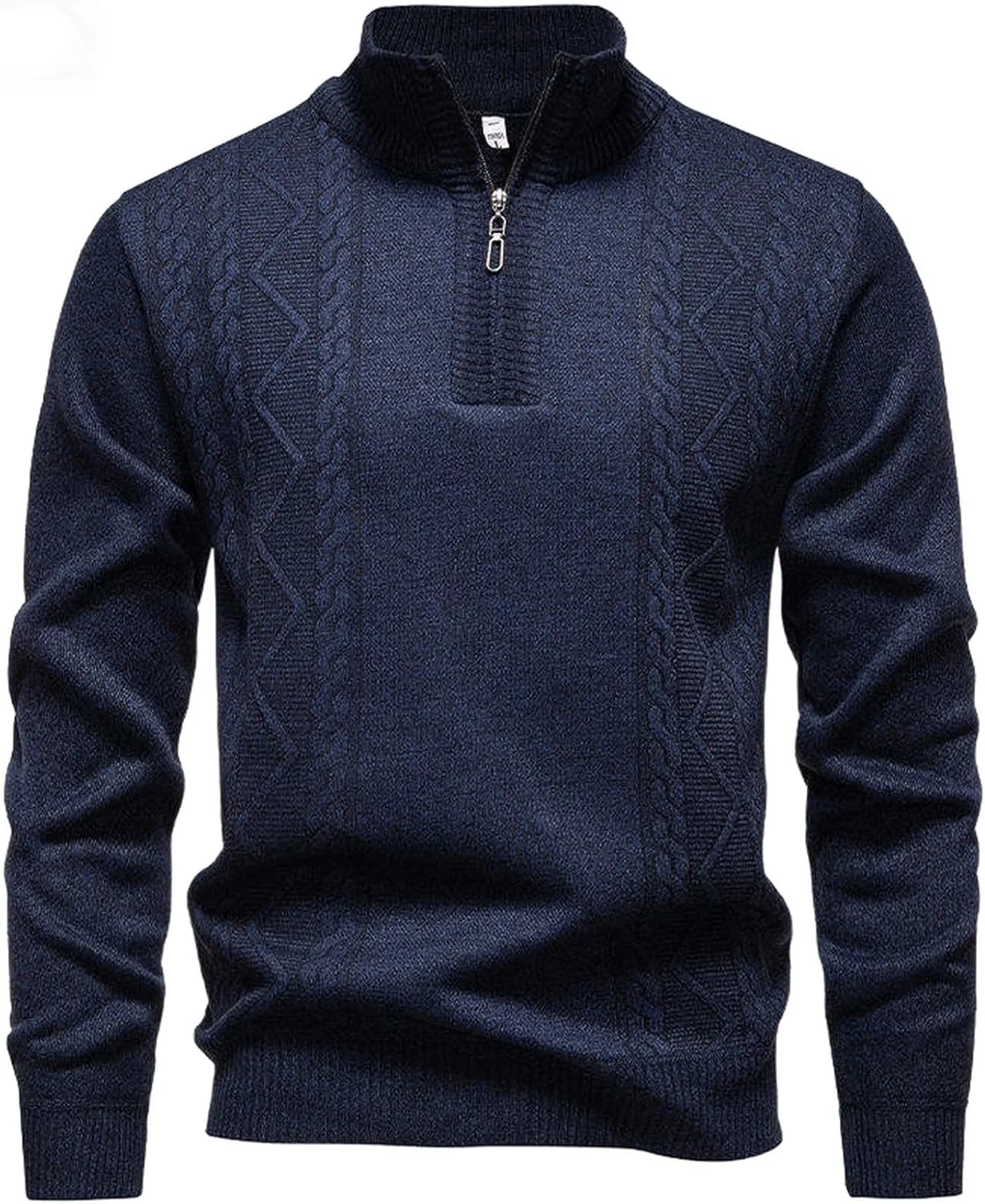 Мужской поло-свитер с молнией на четверть Casual Slim Fit