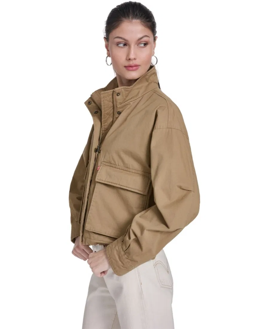 Женская укороченная куртка из армейской одежды Levi's, Camel — фото 4