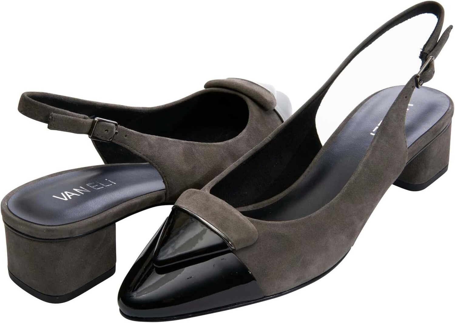 

Туфли Vaneli Lomie, цвет Grey Suede/Black Patent