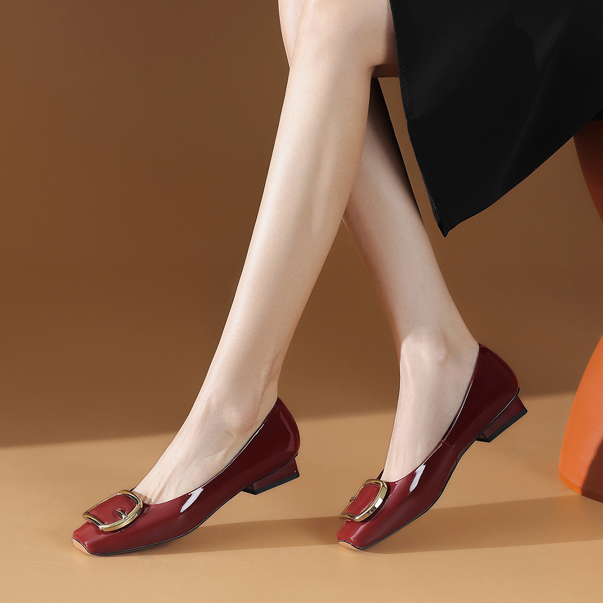 BOERDIQI Женские туфли на каблуке 3 см бордовые с овчинной стелькой, цвет Burgundy (Sheepskin Insole) — фото 3