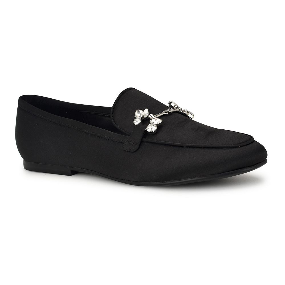 

Женские лоферы без шнуровки Nine West Bennit с круглым носком, цвет Black Satin