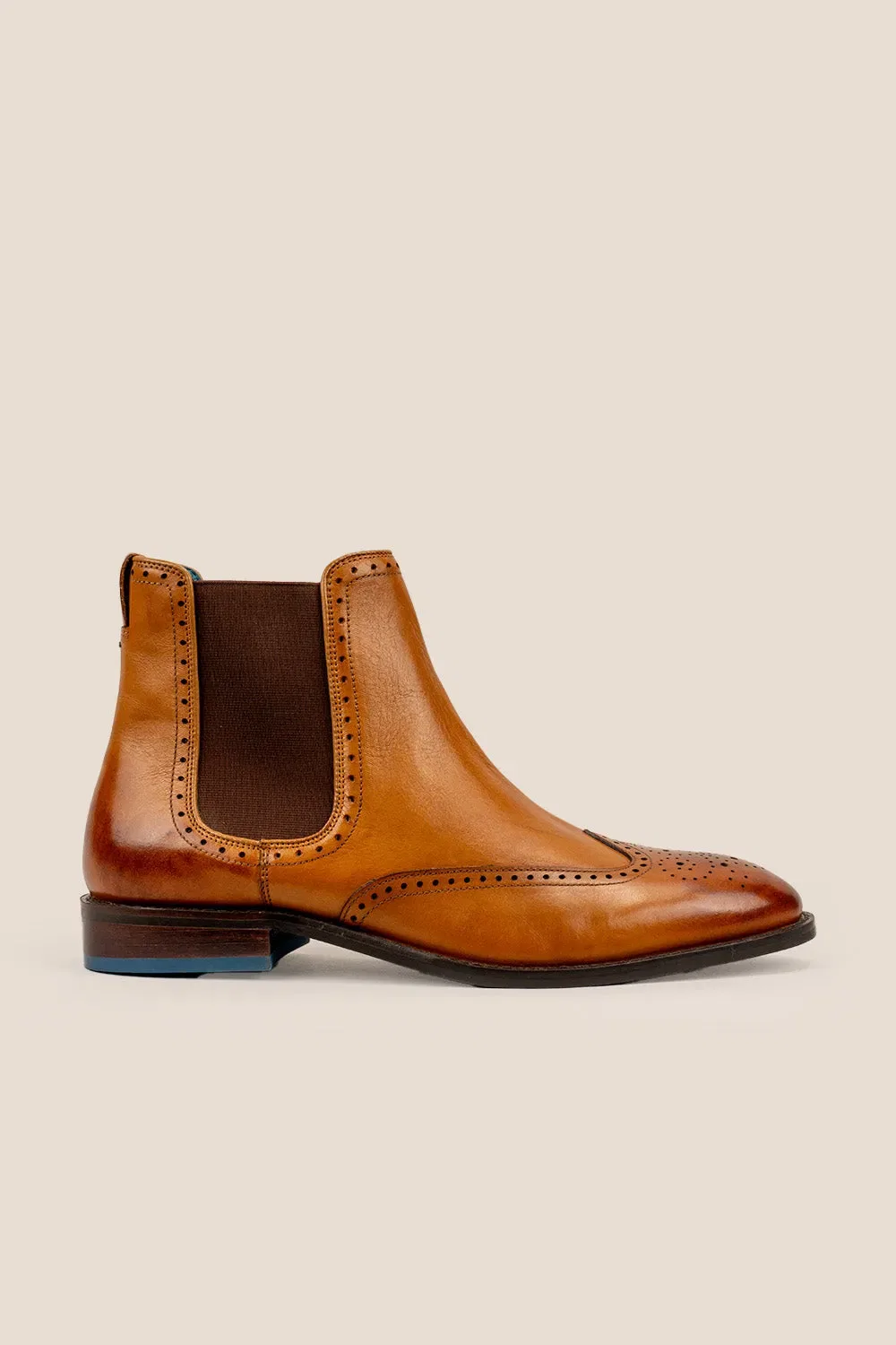 Челси ботинки Harry Leather Brogue от Oswin Hyde, бежевый