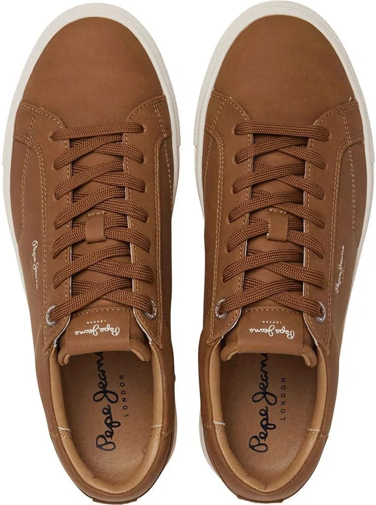Кроссовки Pepe Jeans Joe Basic Trainers коричневые — фото 4