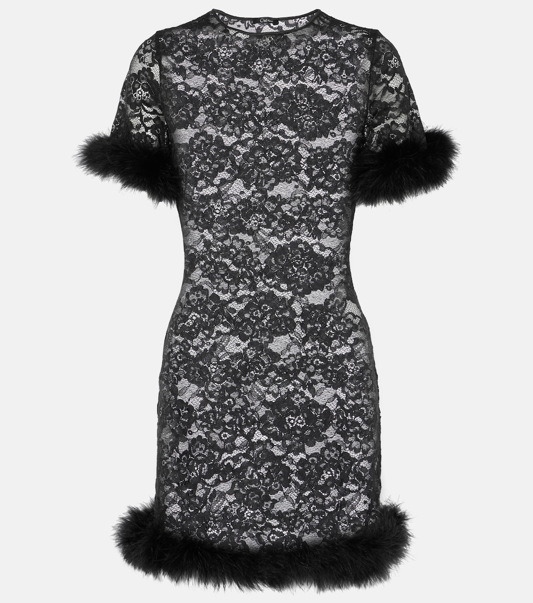 

Мини-платье O-Lover с отделкой из перьев Oséree, черный
