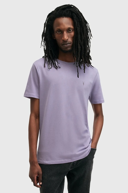 

Хлопковая футболка BRACE Allsaints, фиолетовый