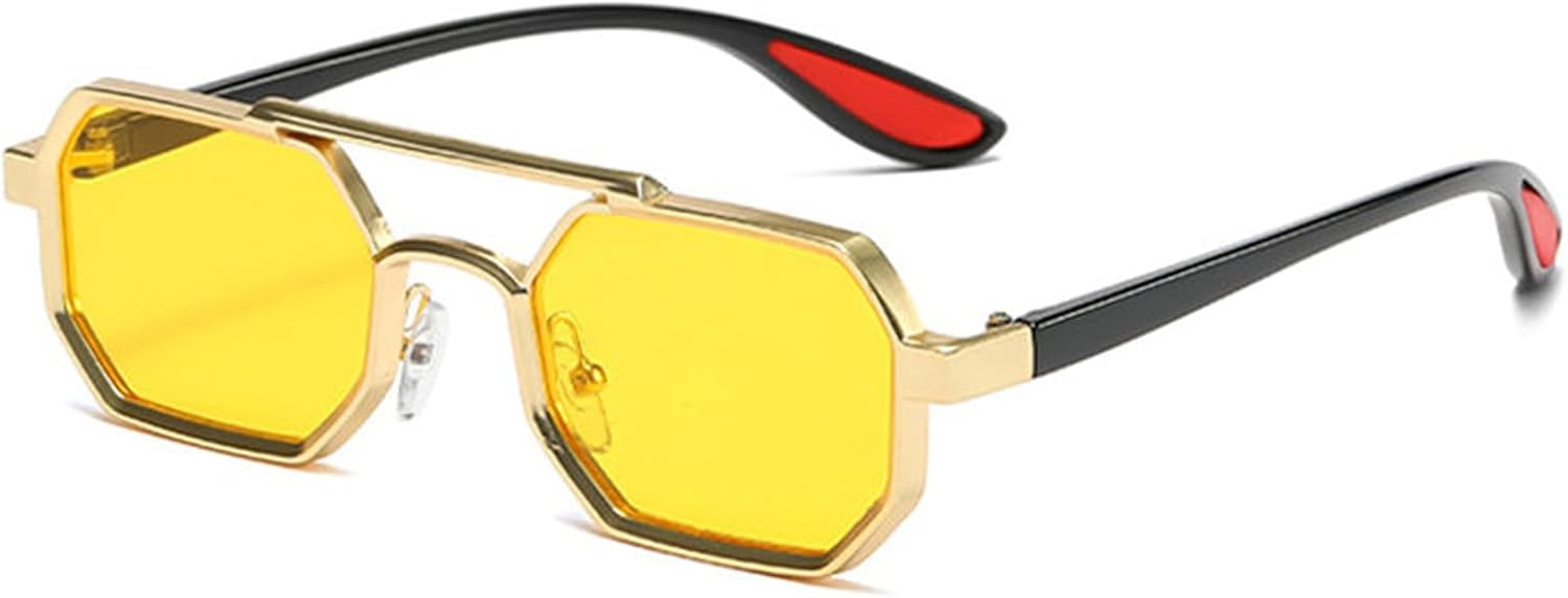 

Винтажные квадратные солнцезащитные очки-пилот в стиле 70-х годов, женские и мужские, с двойной перемычкой, металлические панк-очки, многоугольные солнцезащитные очки helena, C5