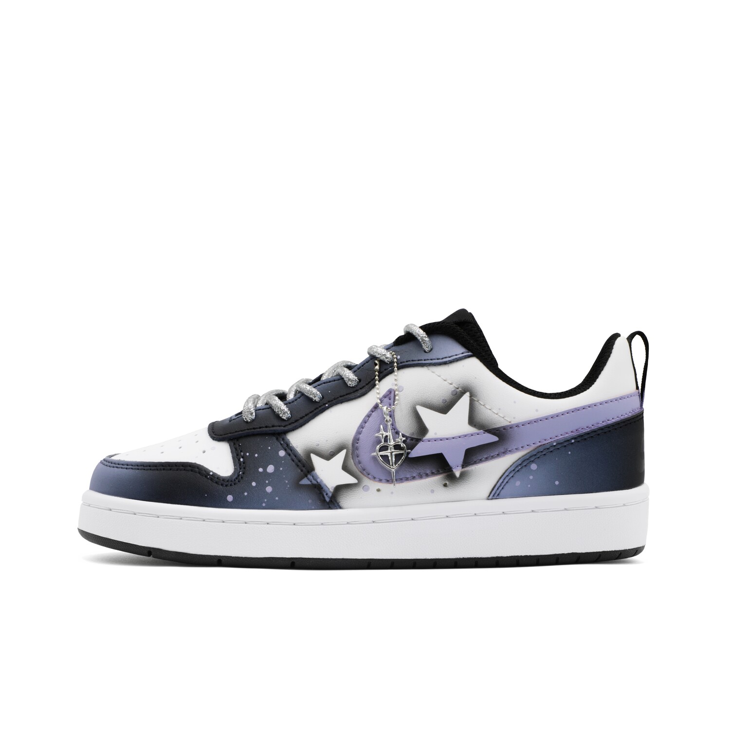

Кроссовки Nike Court Borough Skateboarding Shoes Women's Low-top Black/white/purple, черный
