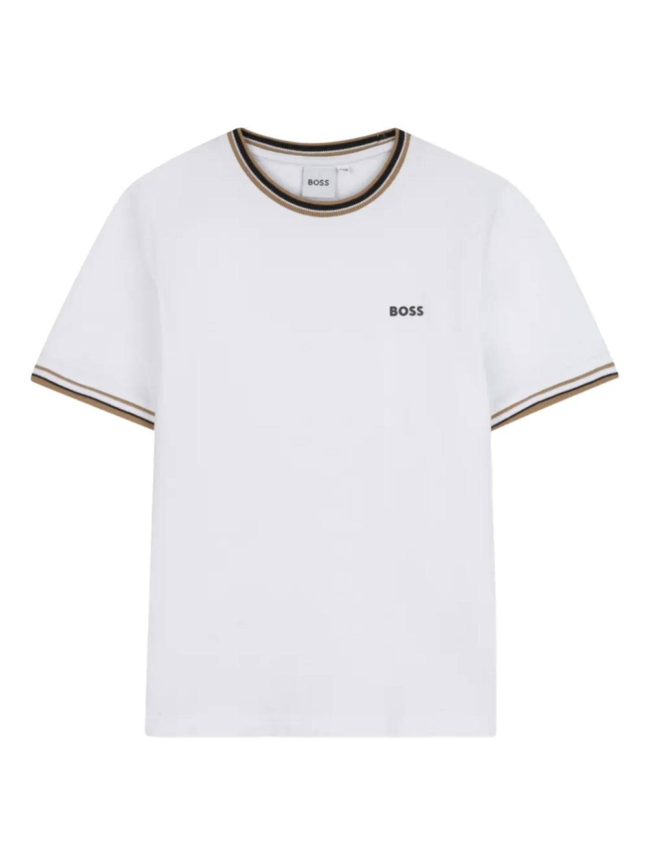 

BOSS Kidswear футболка с контрастной отделкой, белый