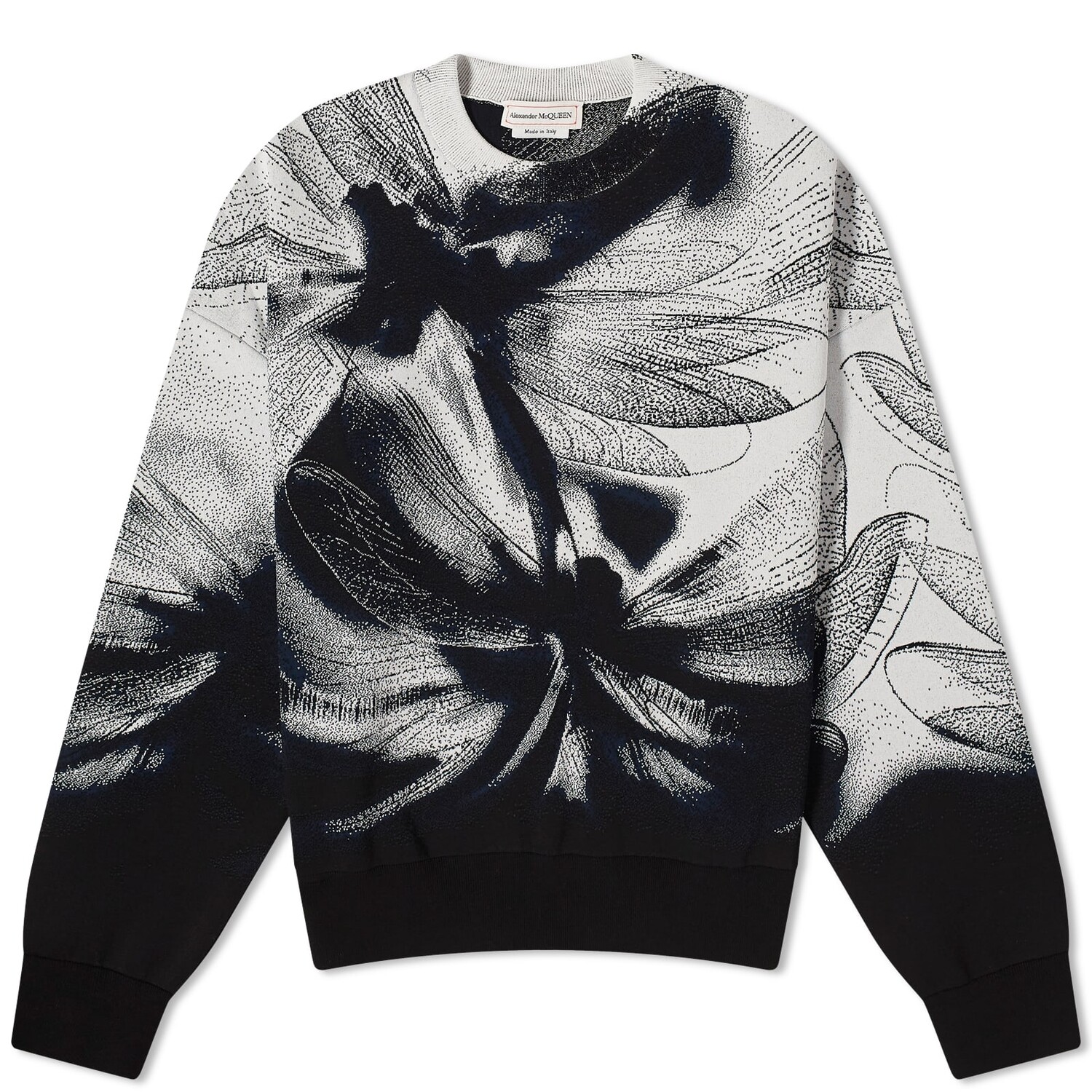 

Джемпер Alexander Mcqueen Jacquard Dragonfly Crew Neck, цвет Black,Navy & Ivory