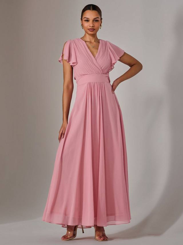 

Шифоновое плиссированное платье макси Jolie Moi, цвет Dusty Pink