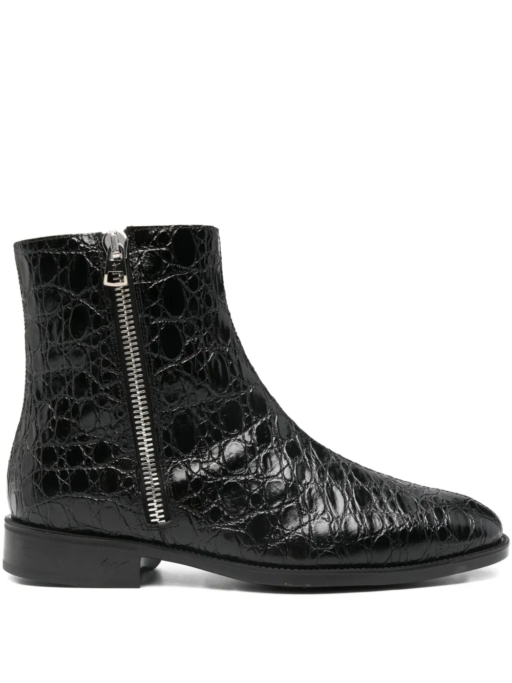 

Ботинки на молнии с тиснением Giuseppe Zanotti, черный