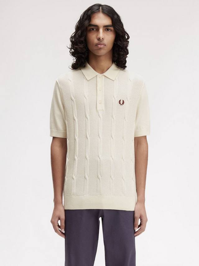 

Поло с длинными рукавами из кабельной вязки Fred Perry