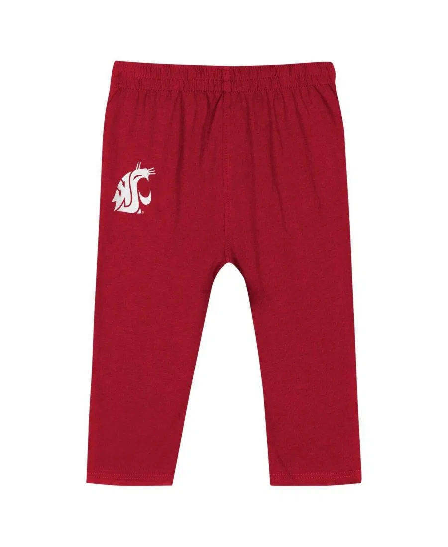 Детский боди с длинными рукавами и штанами цвета малиновой команды Washington State Cougars Outerstuff, багровый — фото 3