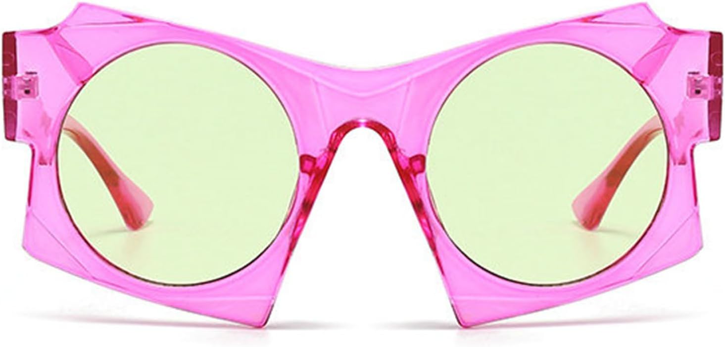 

Винтажные солнцезащитные очки Helena Polygon для женщин и мужчин, 2024 год, роскошные модные солнцезащитные очки, стильные панк-очки для женщин, черные, большие, S65, Pink