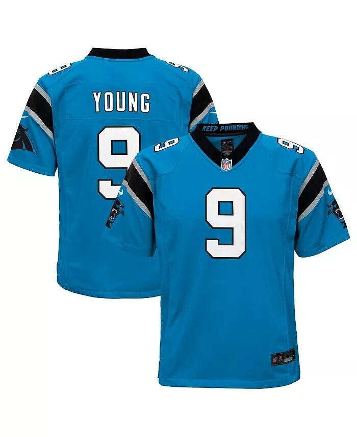 

Игровая майка Big Boys Bryce Young Blue Carolina Panthers Nike, синий