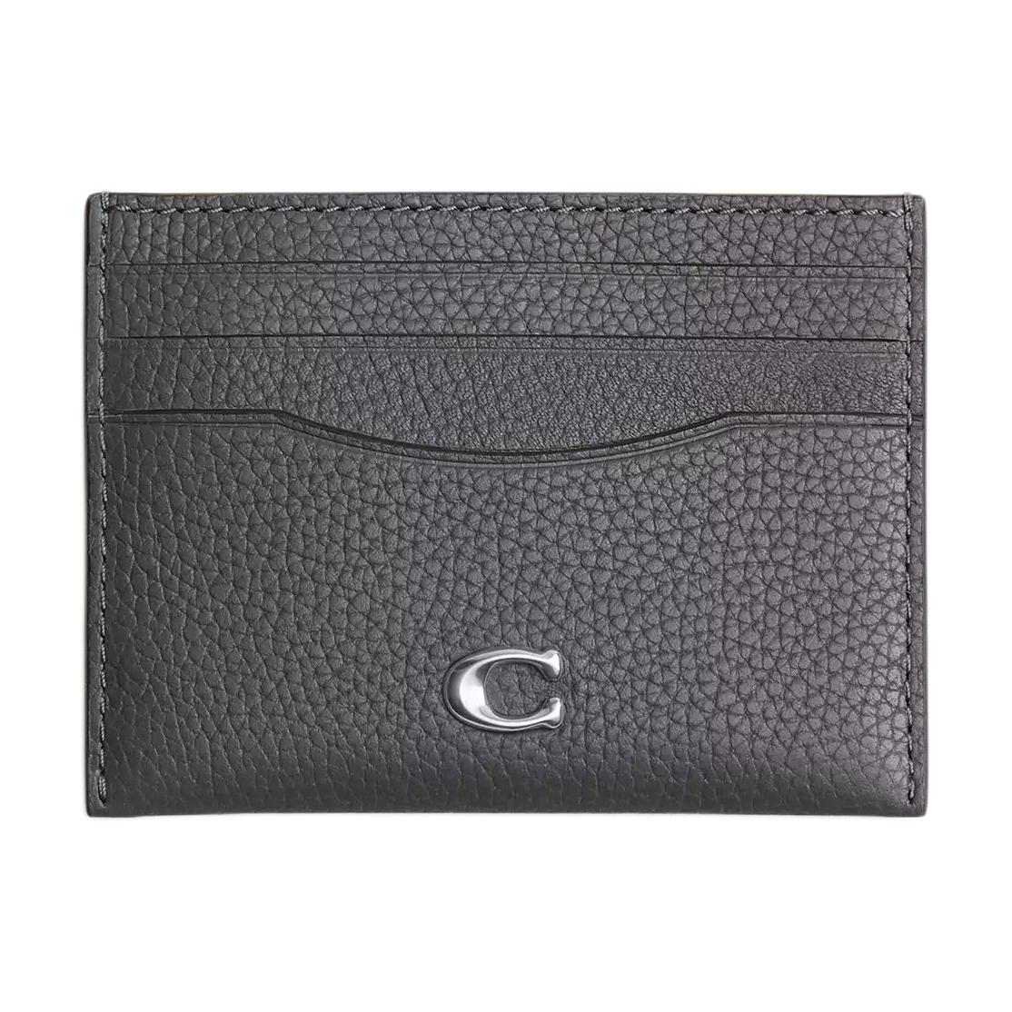 

COACH Кожаный кардхолдер для мужчин Charcoal Gray
