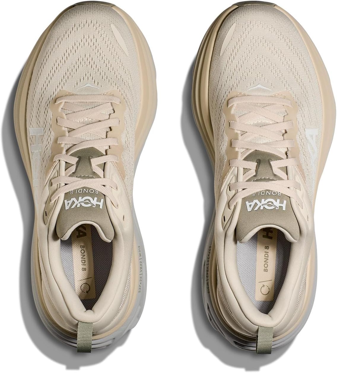Мужские беговые кроссовки HOKA Bondi 8 для шоссейного бега, Oat Milk/Barley — фото 2