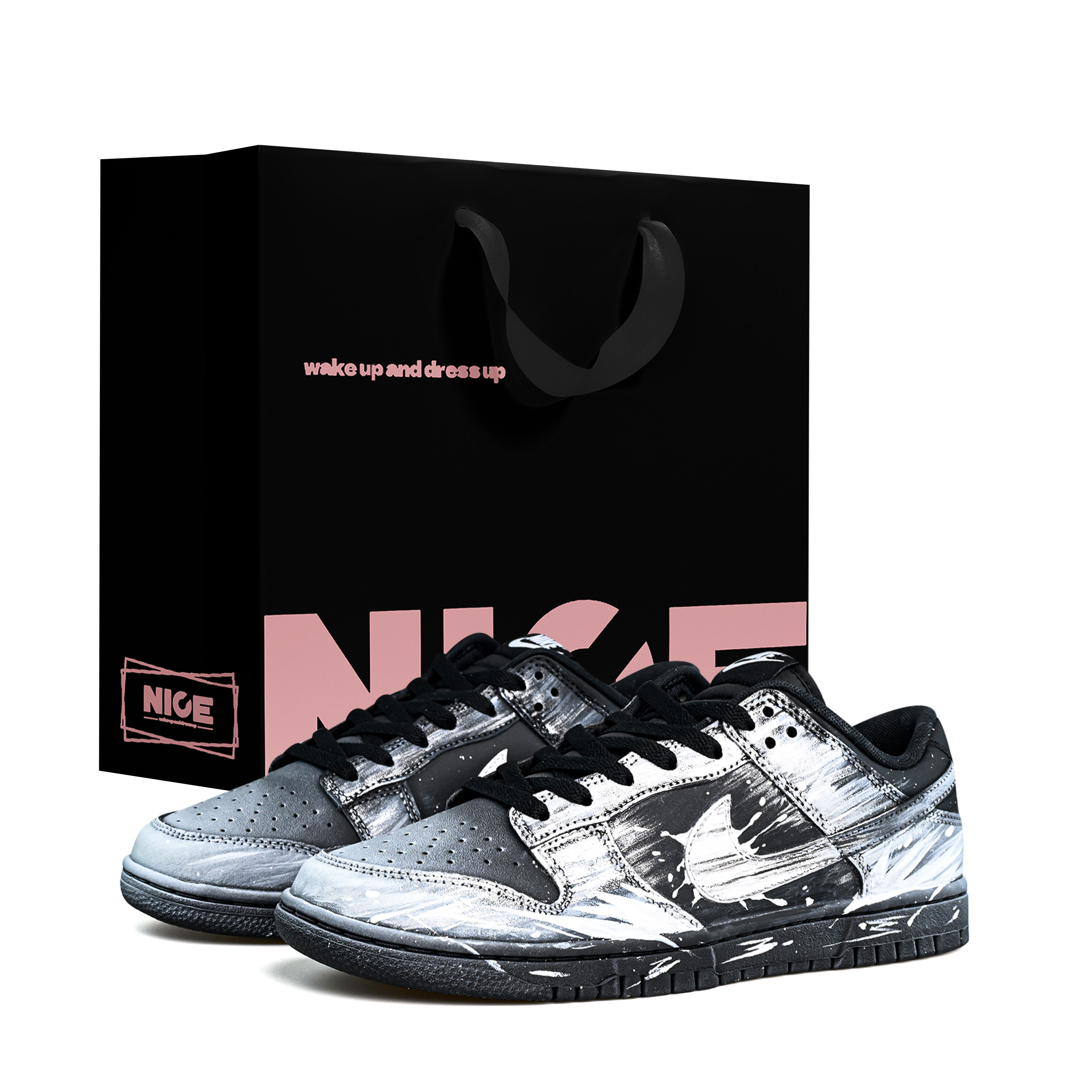 

Nike Кроссовки для скейтбординга Dunk с амортизацией, износостойкие, легкие, низкие, мужские, черные