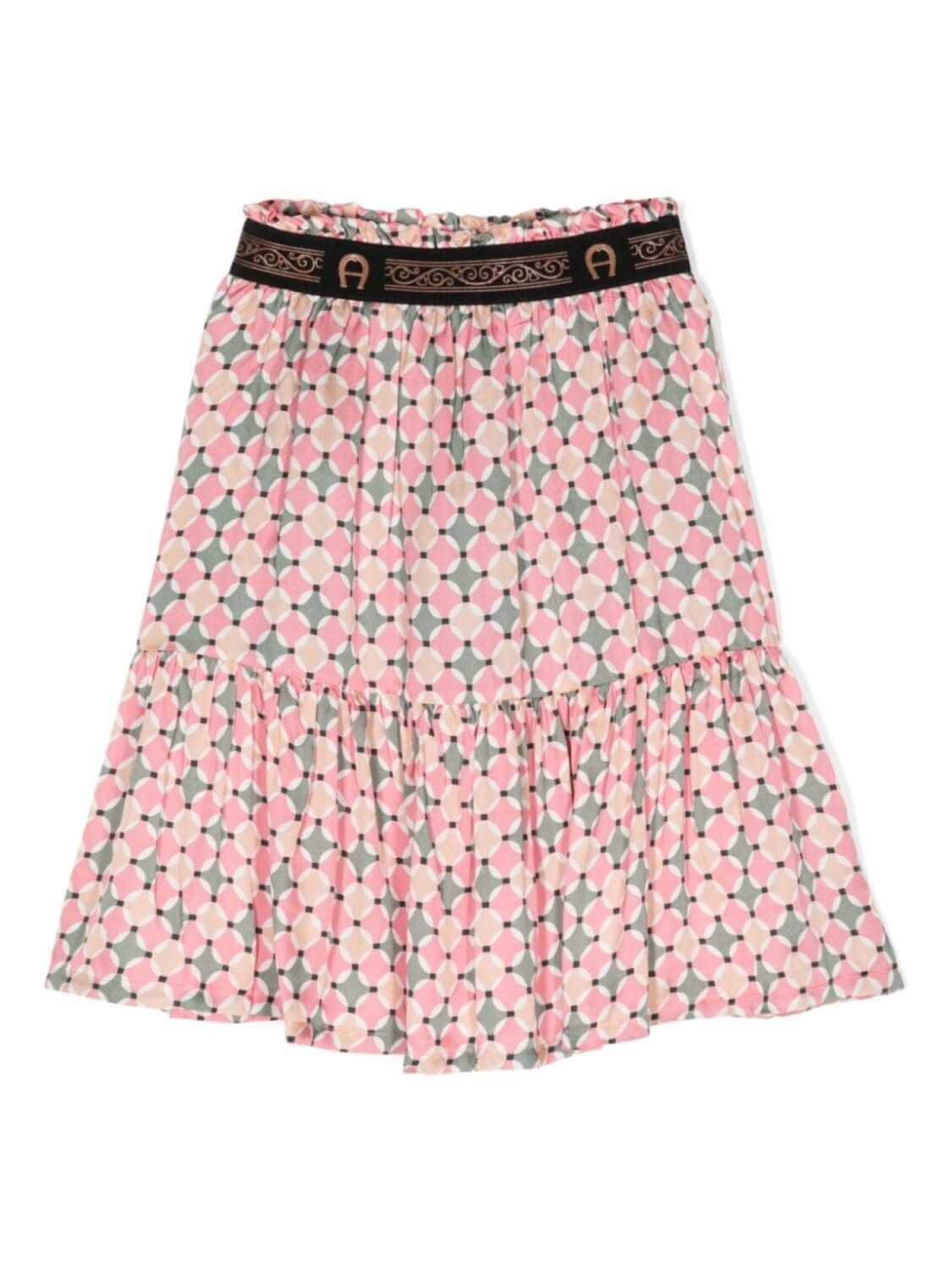 

Aigner Kids ярусная юбка с геометричным принтом, мультиколор