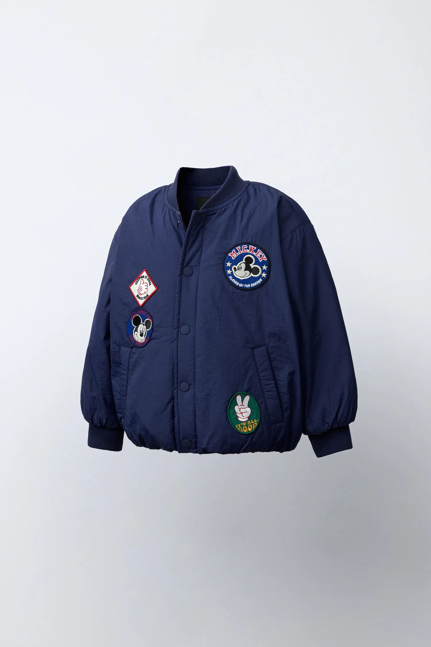 Куртка-бомбер с нашивкой микки маус disney Zara, синий — фото 2