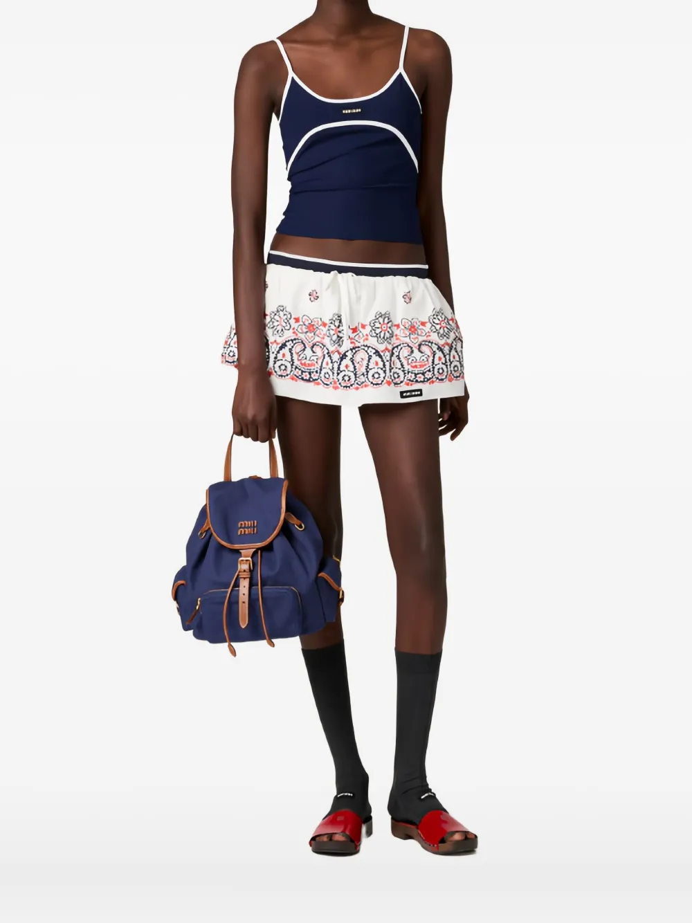 

Топ с круглым вырезом Miu Miu, синий