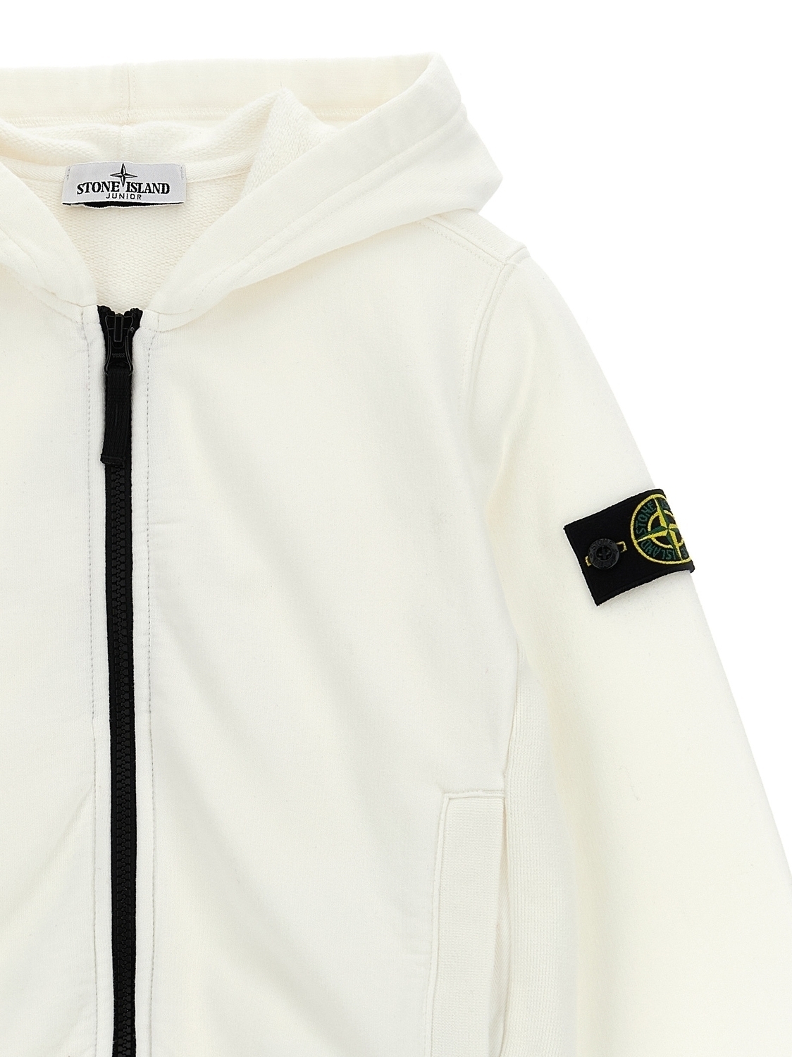 Худи с нашивкой-логотипом Stone Island Junior, белый — фото 3