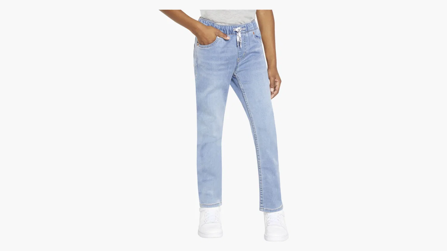 Узкие брюки на резинке для мальчиков 4-7 лет Levi's, Light Wash