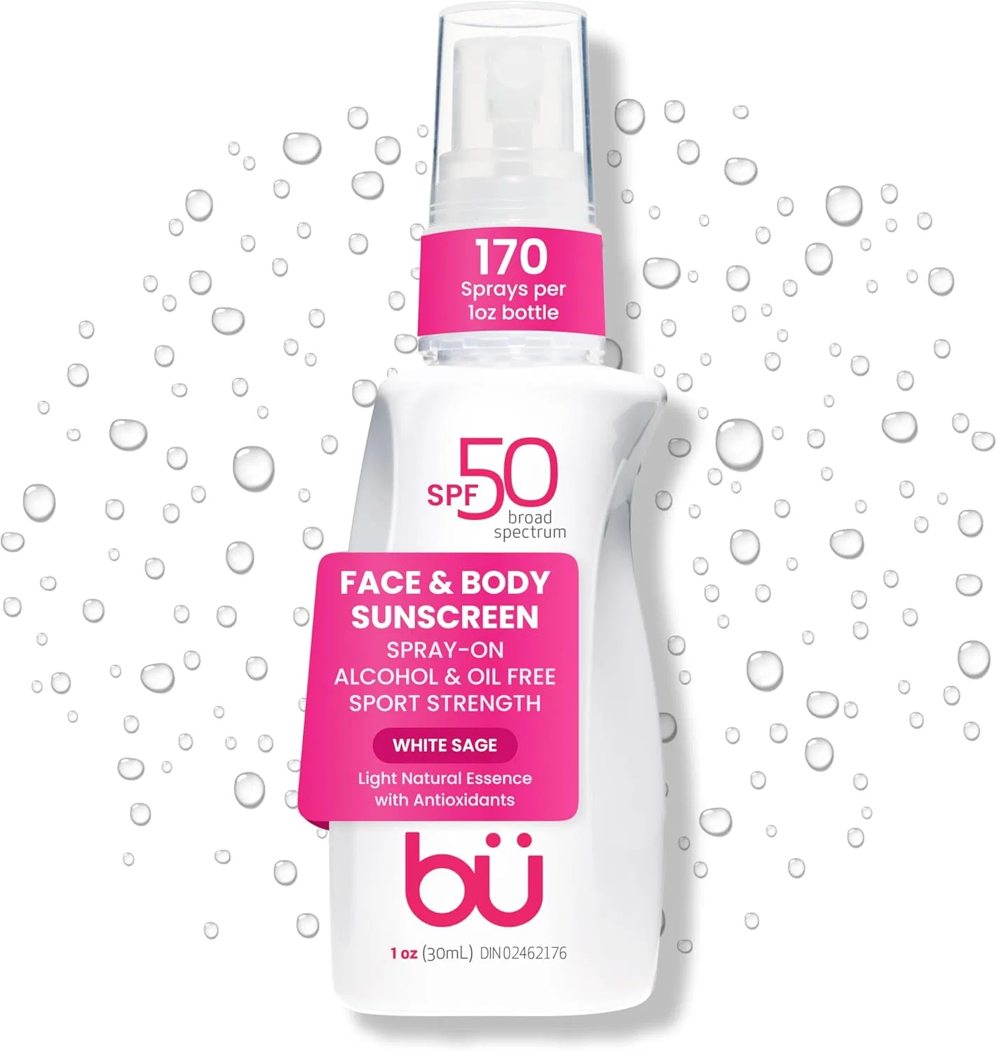 Солнцезащитный спрей SPF 50 для лица и тела, прозрачный, 1 унция, набор 3 шт bu