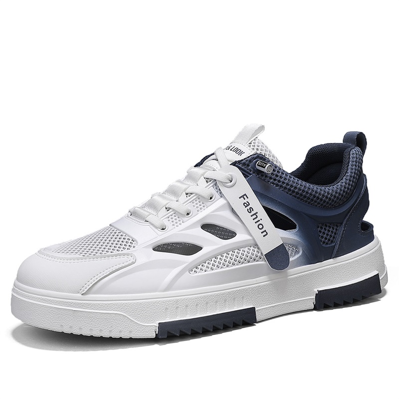 

SHOUBA Мужские низкие скейтбордские кроссовки бело-синие, цвет White Blue