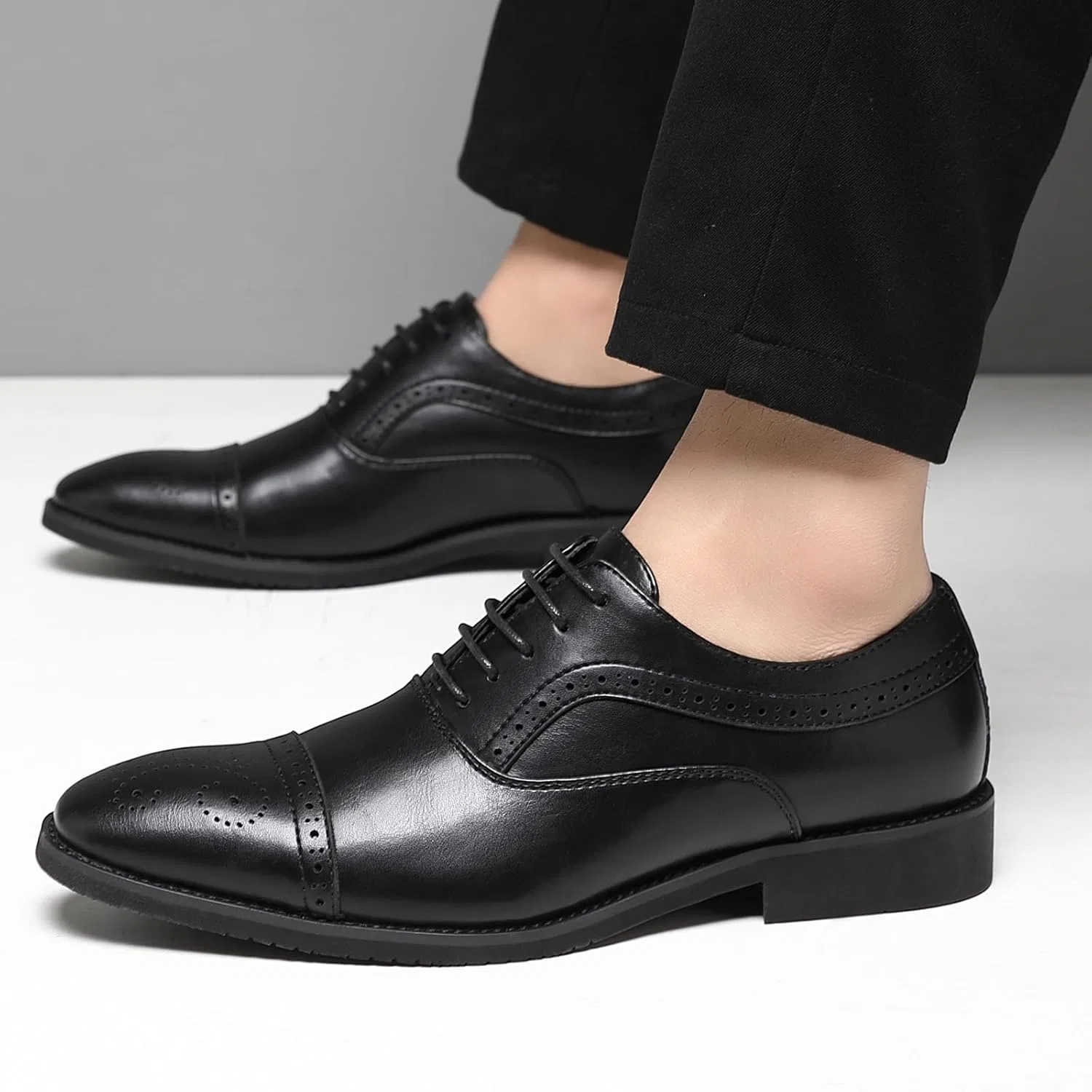 Туфли Ahico Herrenschuhe, klassisch, Schnürschuh, Oxford, formelle Zehenkappe, Schwarz — фото 2