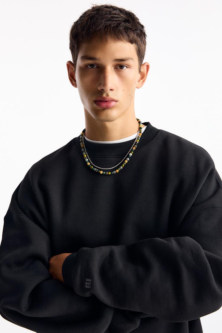 

Базовая толстовка свободного кроя Pull And Bear, черный