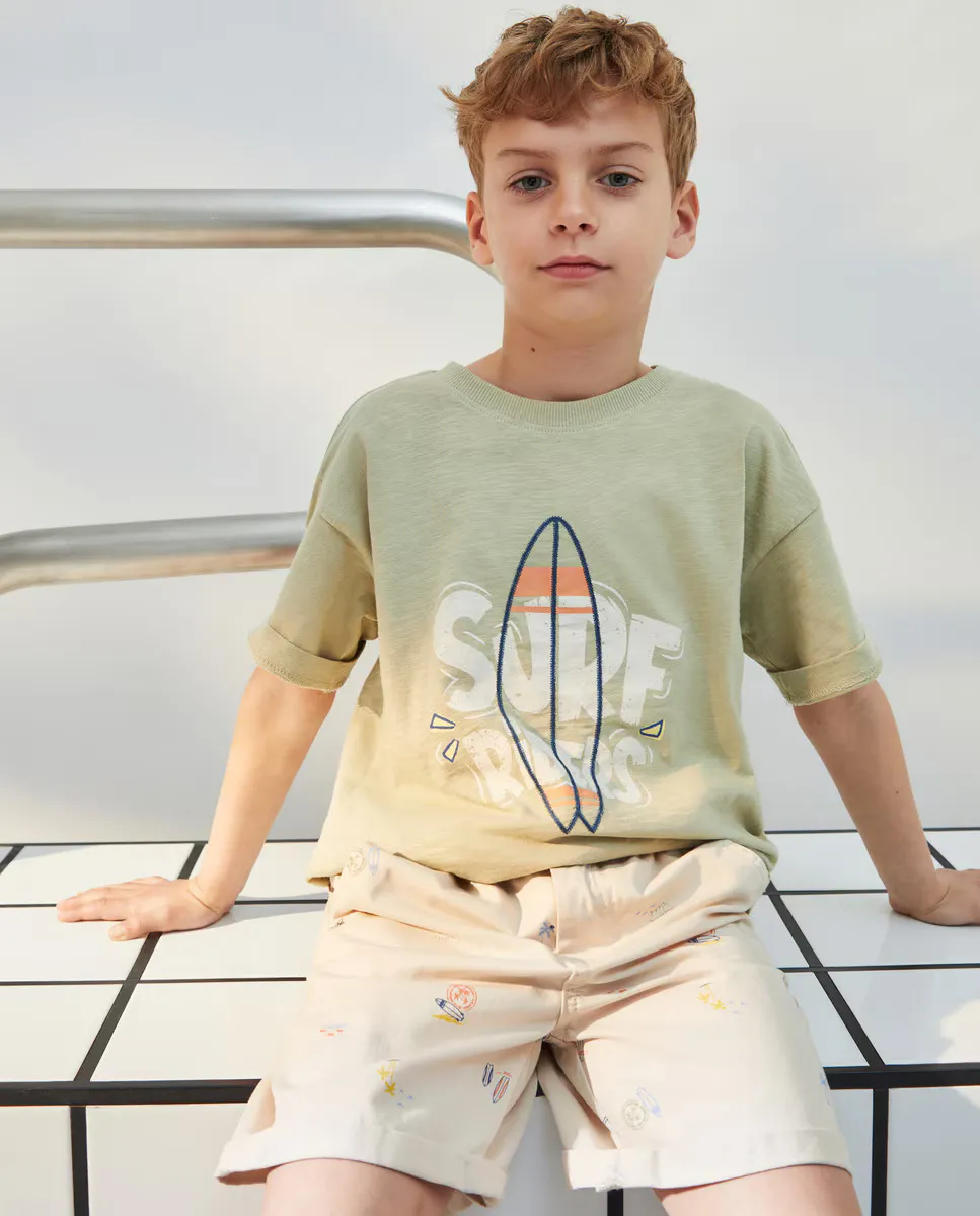 

Футболка для мальчика с короткими рукавами и принтом Kids El Corte Inglés, зеленый