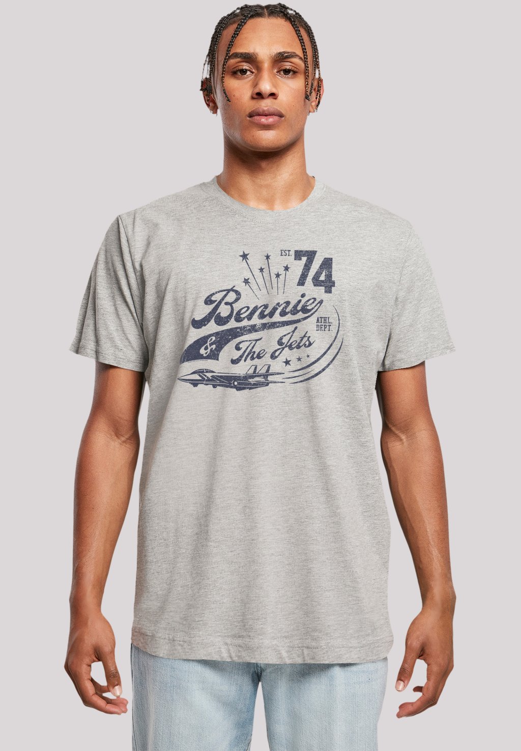 

Футболка с принтом ELTON JOHN BENNIE AND THE JETS F4NT4STIC, серый