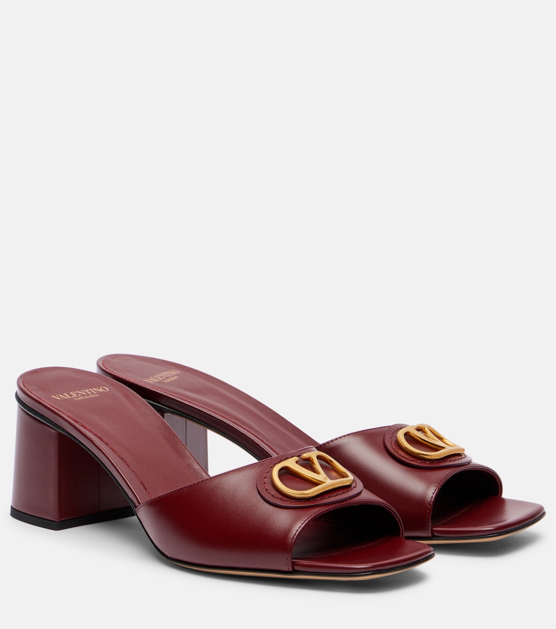 VLogo 60 кожаные мюли Valentino Garavani, Brick Ruby