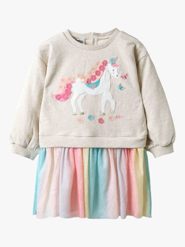 

Детское платье-единорог из хлопка и тюля JoJo Maman Bébé, Natural