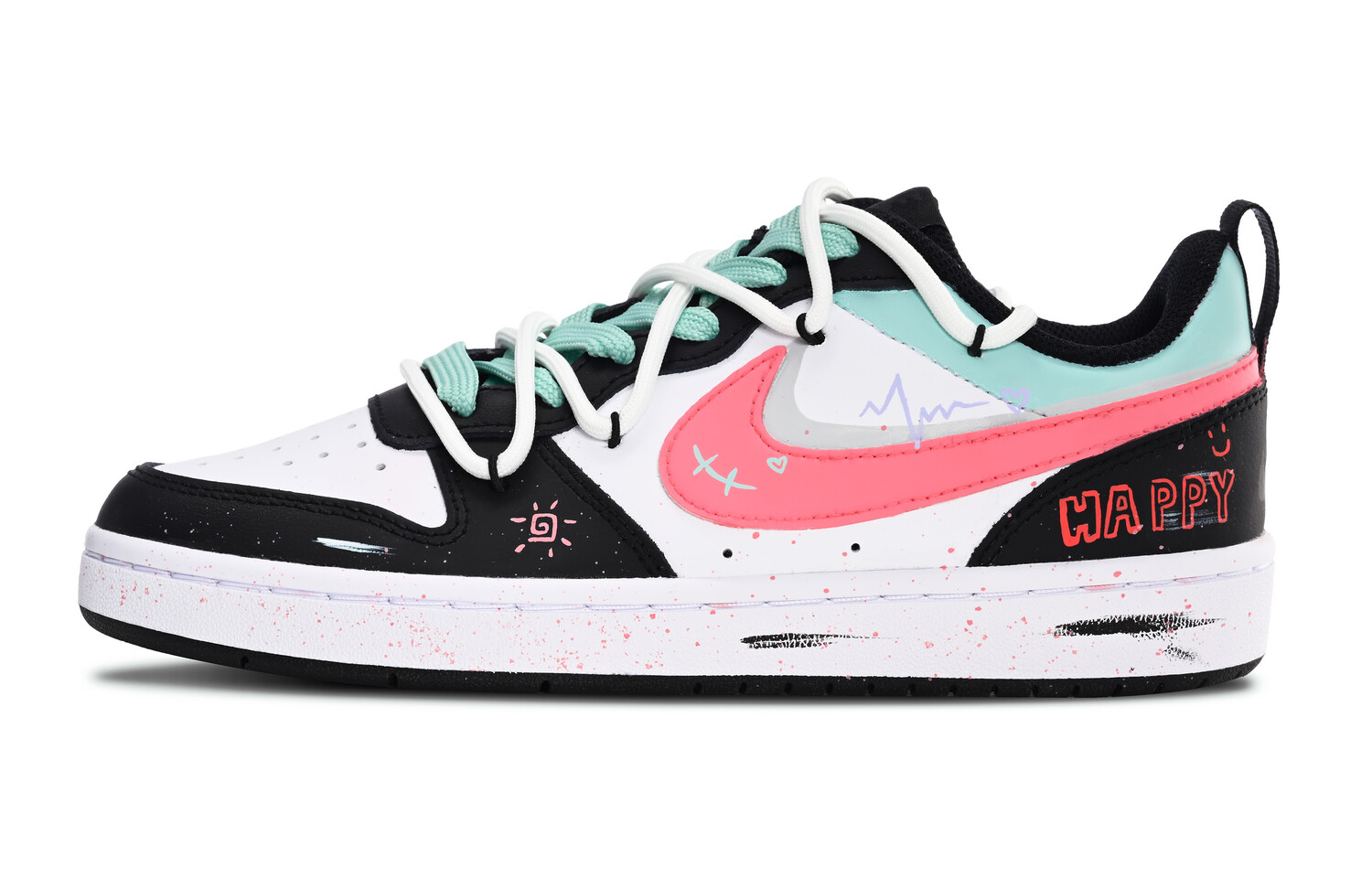 

Кроссовки Nike Court Borough Skateboard Shoes Women's Low-Top Black Pink, Розовый, Кроссовки Nike Court Borough Skateboard Shoes Women's Low-Top Black Pink