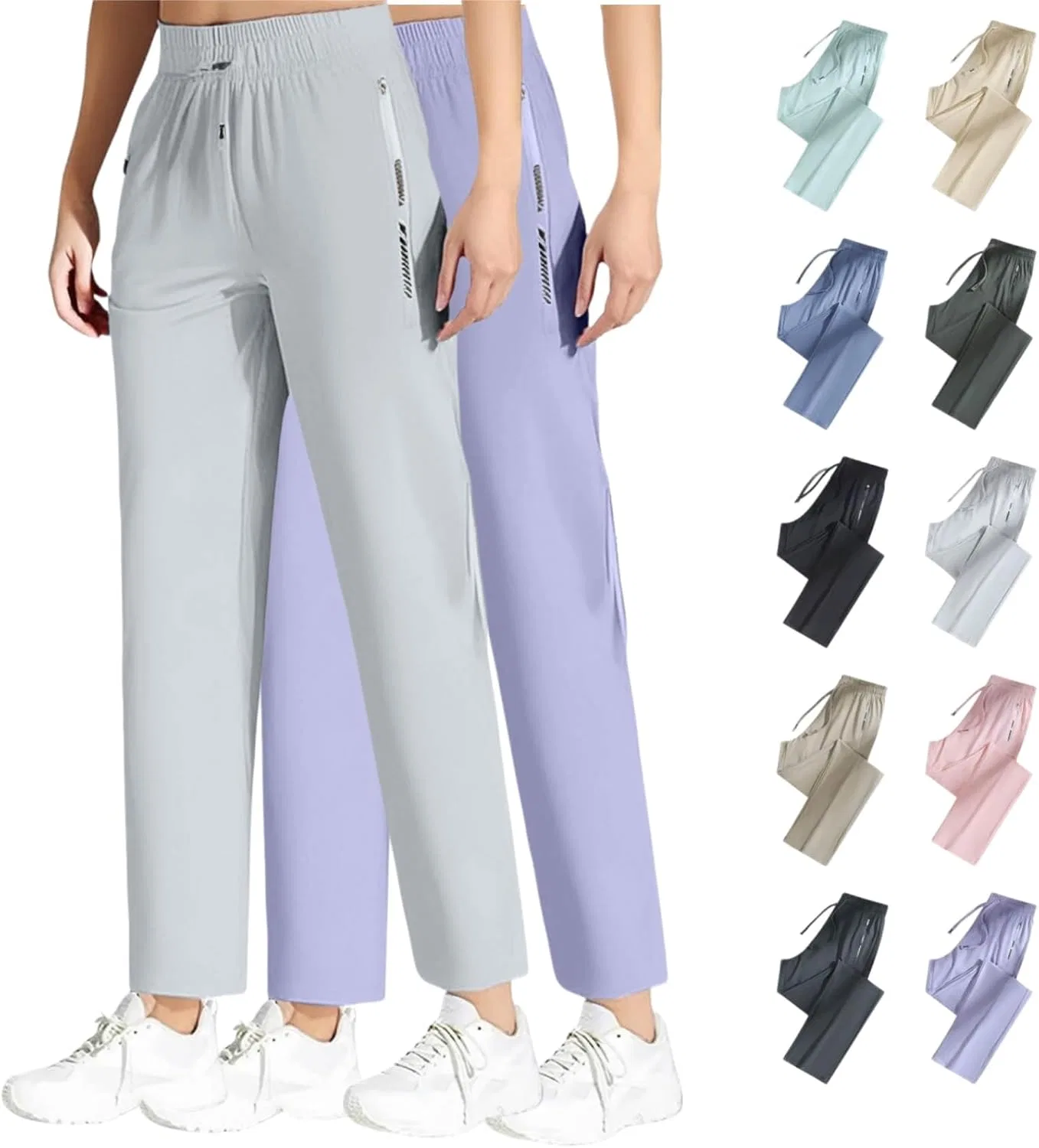 Женские спортивные брюки для активного отдыха, Iced Active Pants, 2026, полиэстер-спандекс, Z1-purple+light Gray