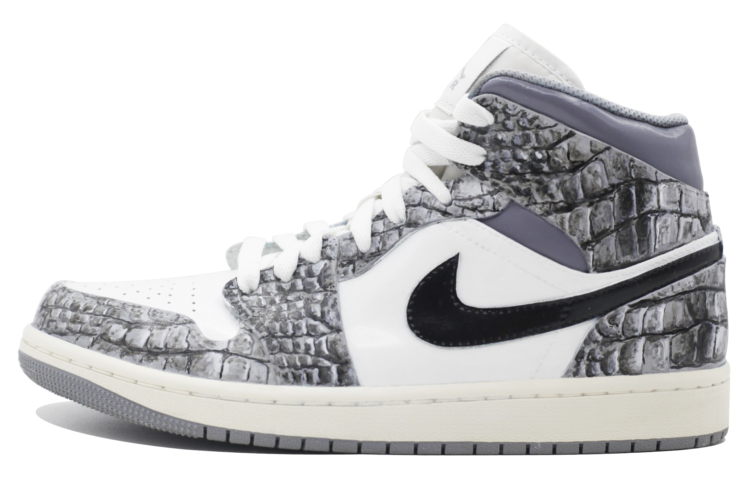 

Кроссовки Air Jordan 1 Vintage Basketball Shoes Women's Mid-top Gray/White, серый