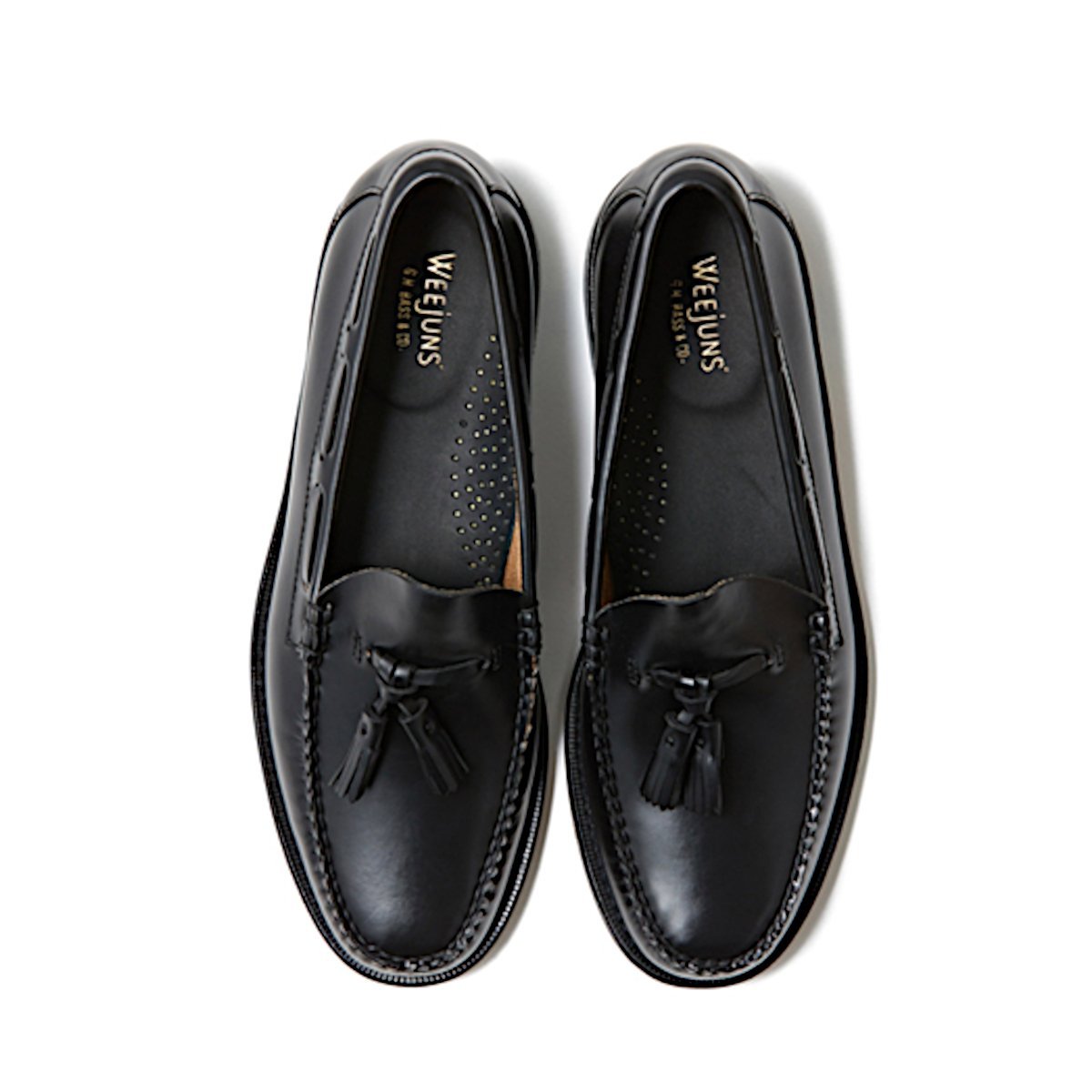 Мужские лоферы LARKIN BA11015H с кисточками и кожаной подошвой G.H.Bass, Black — фото 4