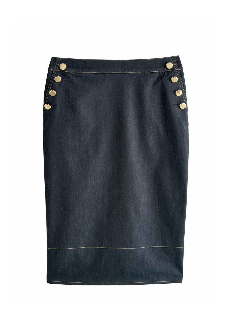 Юбка Next MIDI WITH GOLD BUTTON DETAILING ., Denim Look/Blue