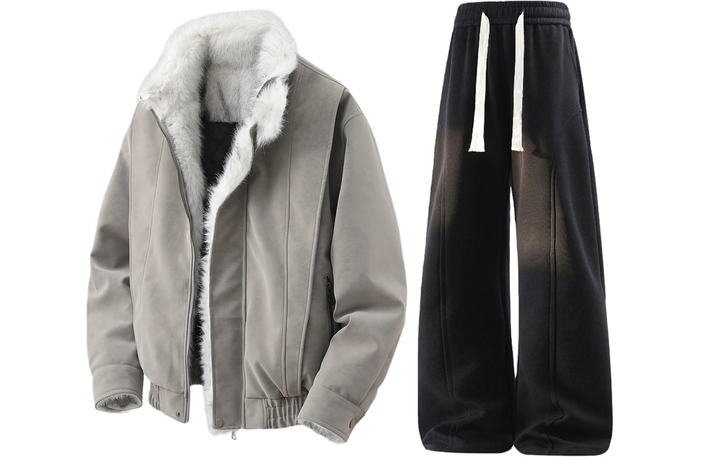 

Повседневная спортивная одежда Unisex с лацканом Lapel Moderate X1617, серый mountain hawk jacket+черный sweatpants fleece-lined