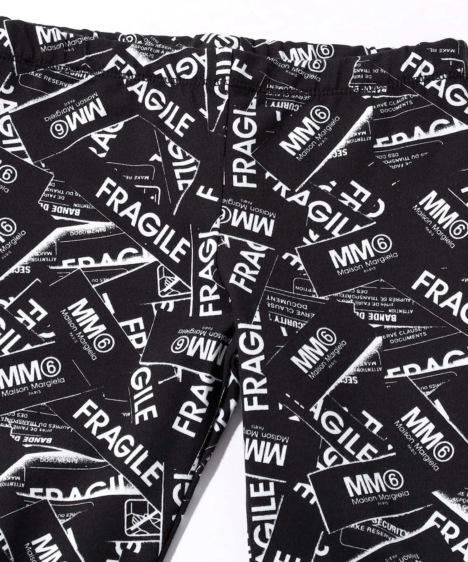 (K)MM6 Maison Margiela/MM6 Maison Margiela Детские и подростковые леггинсы с логотипом бренда, Black — фото 3