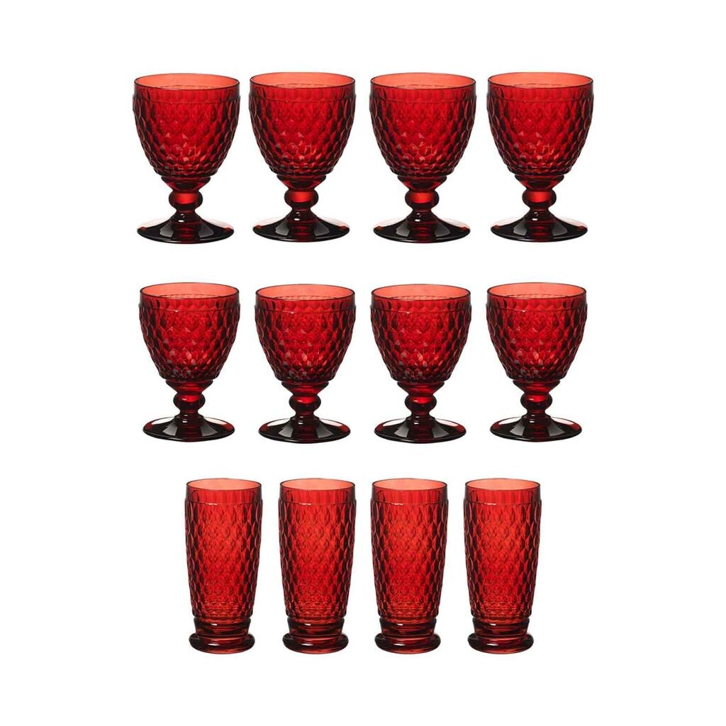 

Villeroy & Boch Boston Набор цветных бокалов для вина и лонг-дринков, 12 шт., красные - DS
