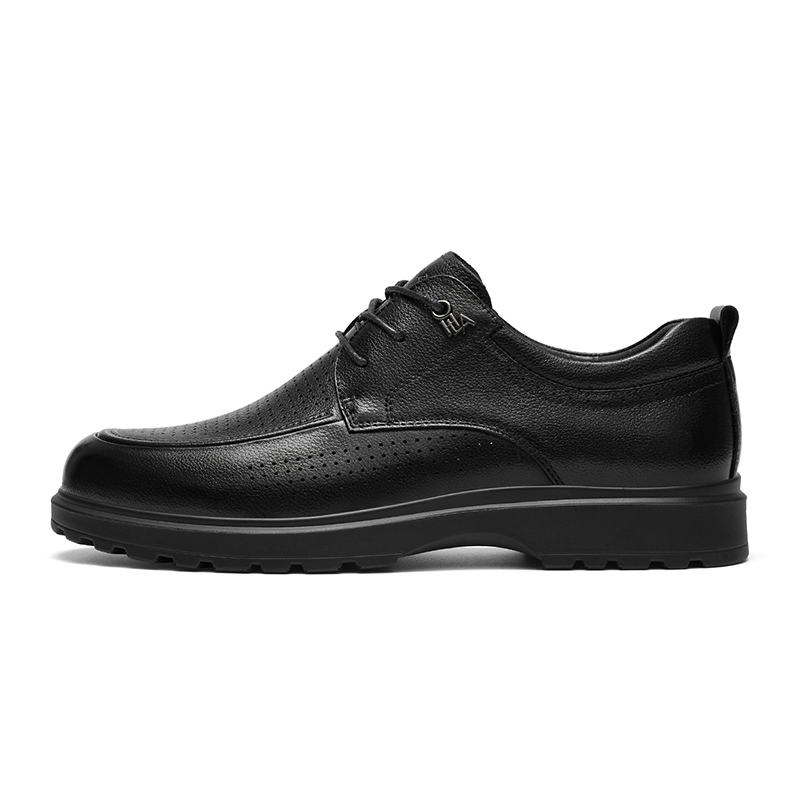 

Повседневные кожаные туфли мужские с низким верхом HLA, Black (Breathable)