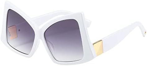 

Солнцезащитные очки неправильной квадратной формы для женщин, двухцветная оправа, «кошачий глаз», женские солнцезащитные очки с защитой от УФ-излучения UV400 MTZJH, White