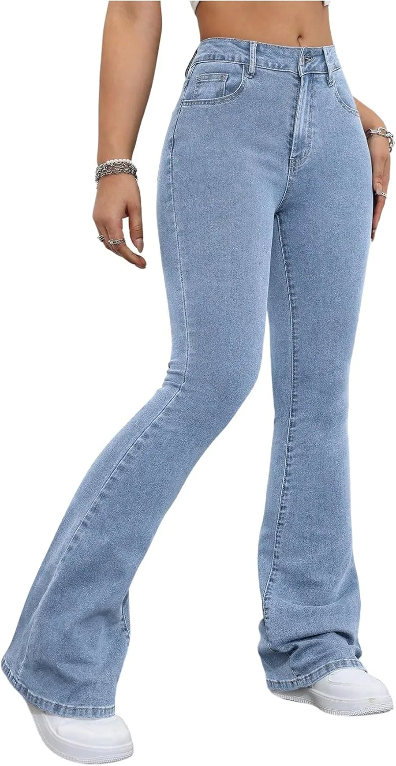 

Женские джинсы Floerns Y2k с высокой талией и расклешенным силуэтом