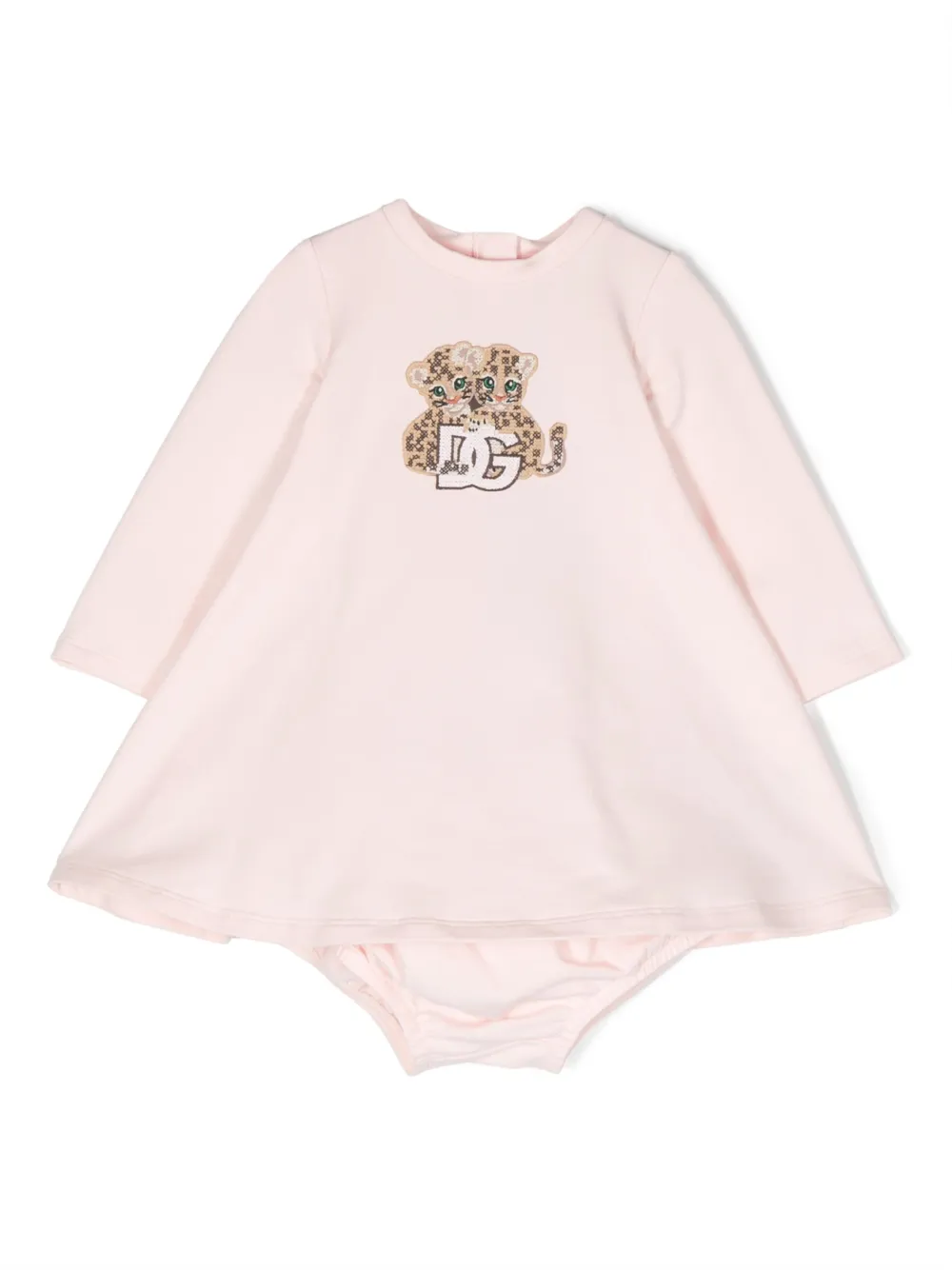

Платье с вышивкой Dolce & Gabbana Kids, розовый